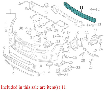 2012 Audi A7 Quattro Bumper Impact Bar used OEM 4G0807113A