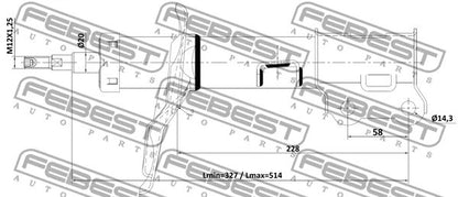 FEBEST HYUNDAI Shock Absorber Front Left 22110-001FL