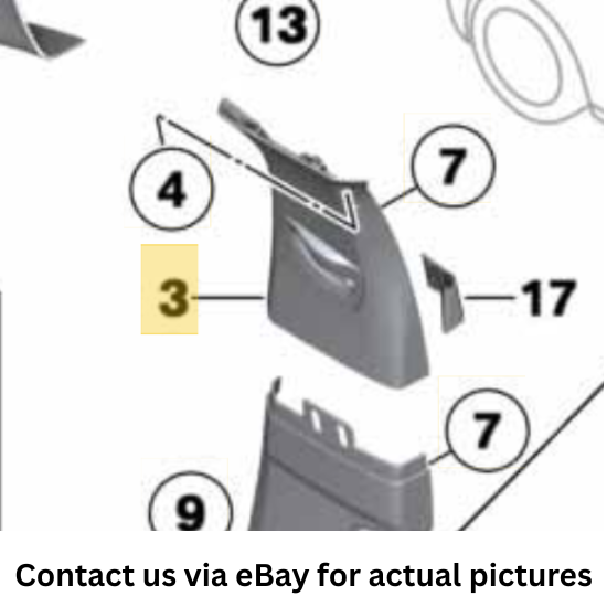2011-2016 BMW 520i B‑Column Upper Right Cover Used OEM 51437358984