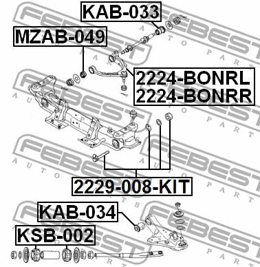 FEBEST HYUNDAI Repair Kit Camber Adjusting Eccentric Bolt 2229-008-KIT