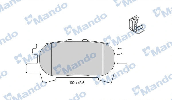 MANDO 2003 Lexus RX300 Rear Disc Brake Pad Set MBF015613