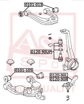 FEBEST 1995-2002 Toyota 4Runner Ball Joint Front Upper Arm 0120-90UP