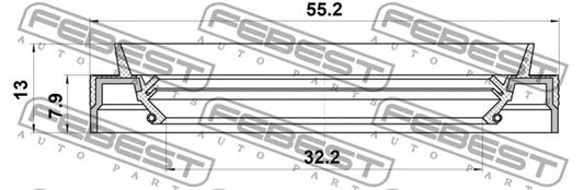 FEBEST 2001-2005 Nissan Almera Drive Shaft Oil Seal 95JEY-34550813R