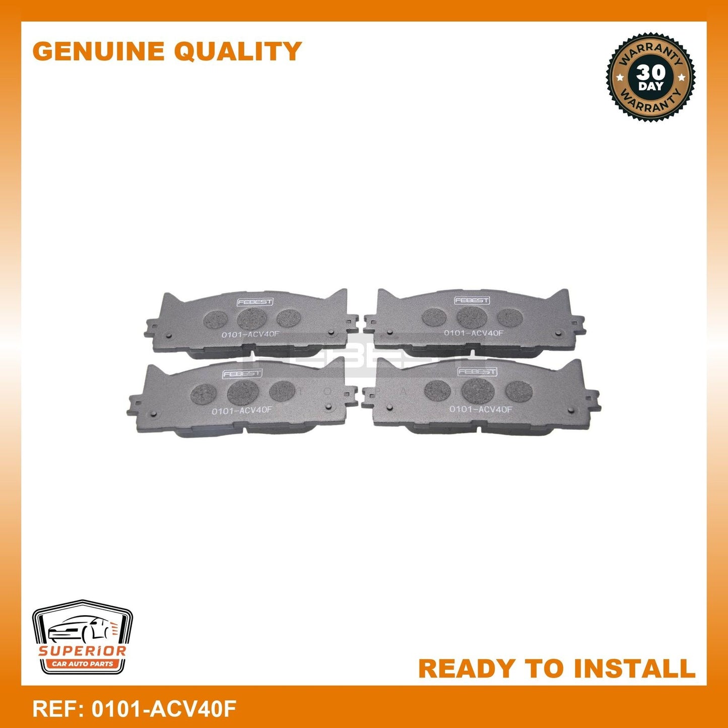FEBEST 2012-2018 Lexus ES350 Pad Kit Disc Brake Front 0101-ACV40F