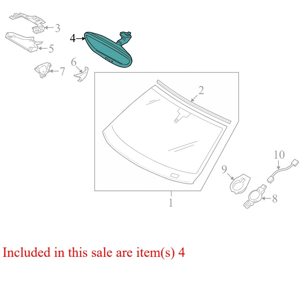 2011 Porsche Panamera Interior RearViewMirrorGlass Damaged UsedOEM 7PP857511H1E0