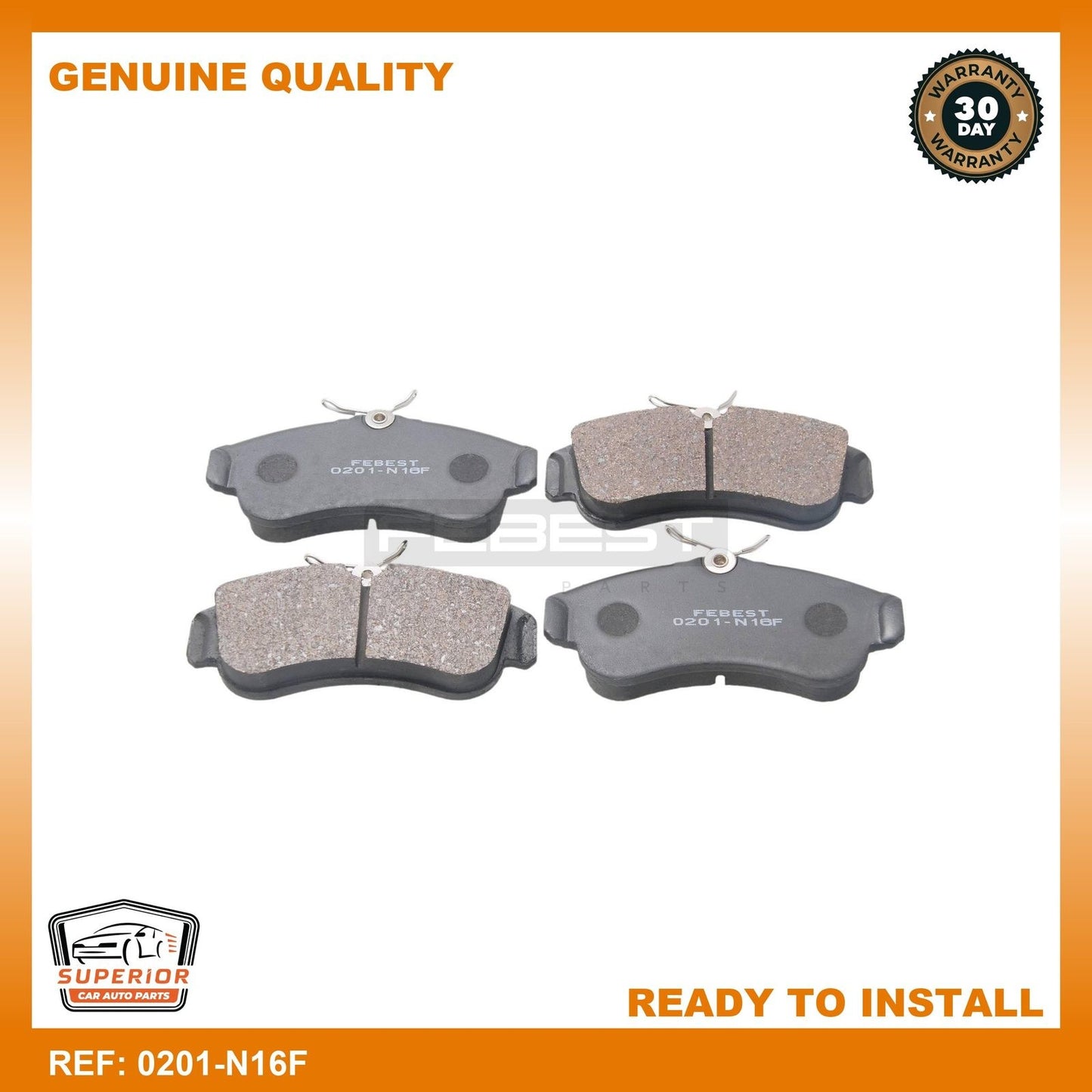 FEBEST NISSAN Pad Kit, Disc Brake, Front 0201-N16F