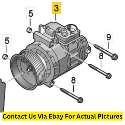2012 Volkswagen Touareg A/C Compressor Used OEM 7P0820803E