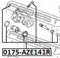 FEBEST General Motors Repair Kit Brake Caliper 0175-AZE141R