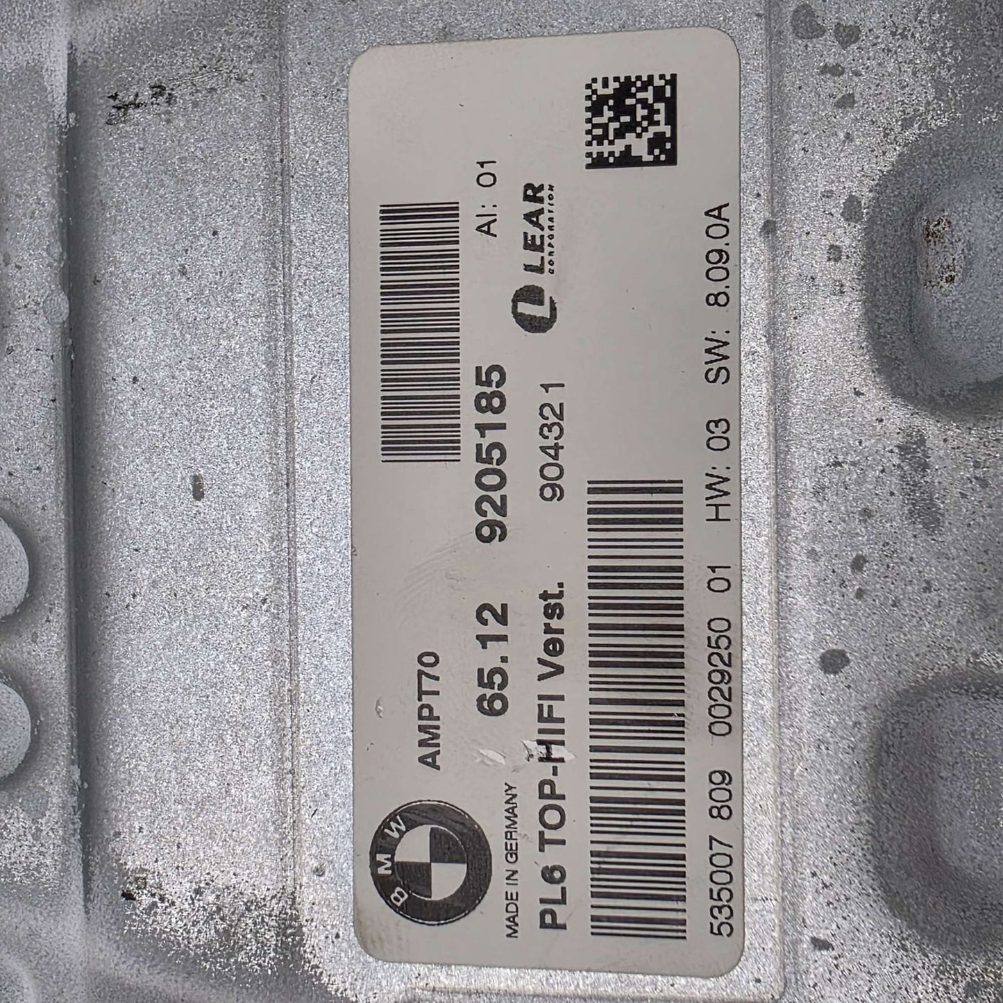 2009-2010 BMW Z4 Top HiFi DSP Audio Amplifier 9205185