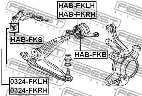 FEBEST 2005-2013 Honda Civic Front Bushing Front Control Arm HAB-FKS