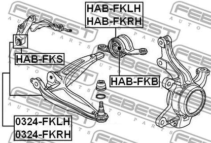FEBEST 2005-2013 Honda Civic Front Bushing Front Control Arm HAB-FKS