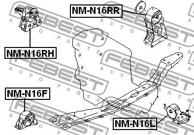 FEBEST 2001-2005 Nissan Almera Rear Engine Mount NM-N16RR