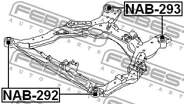 FEBEST 2003-2008 Nissan Murano Subframe Front Bushing NAB-292