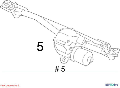 2012–2018 Audi A6/S6 Windshield Wiper Motor & Linkage OEM 4G1955023A