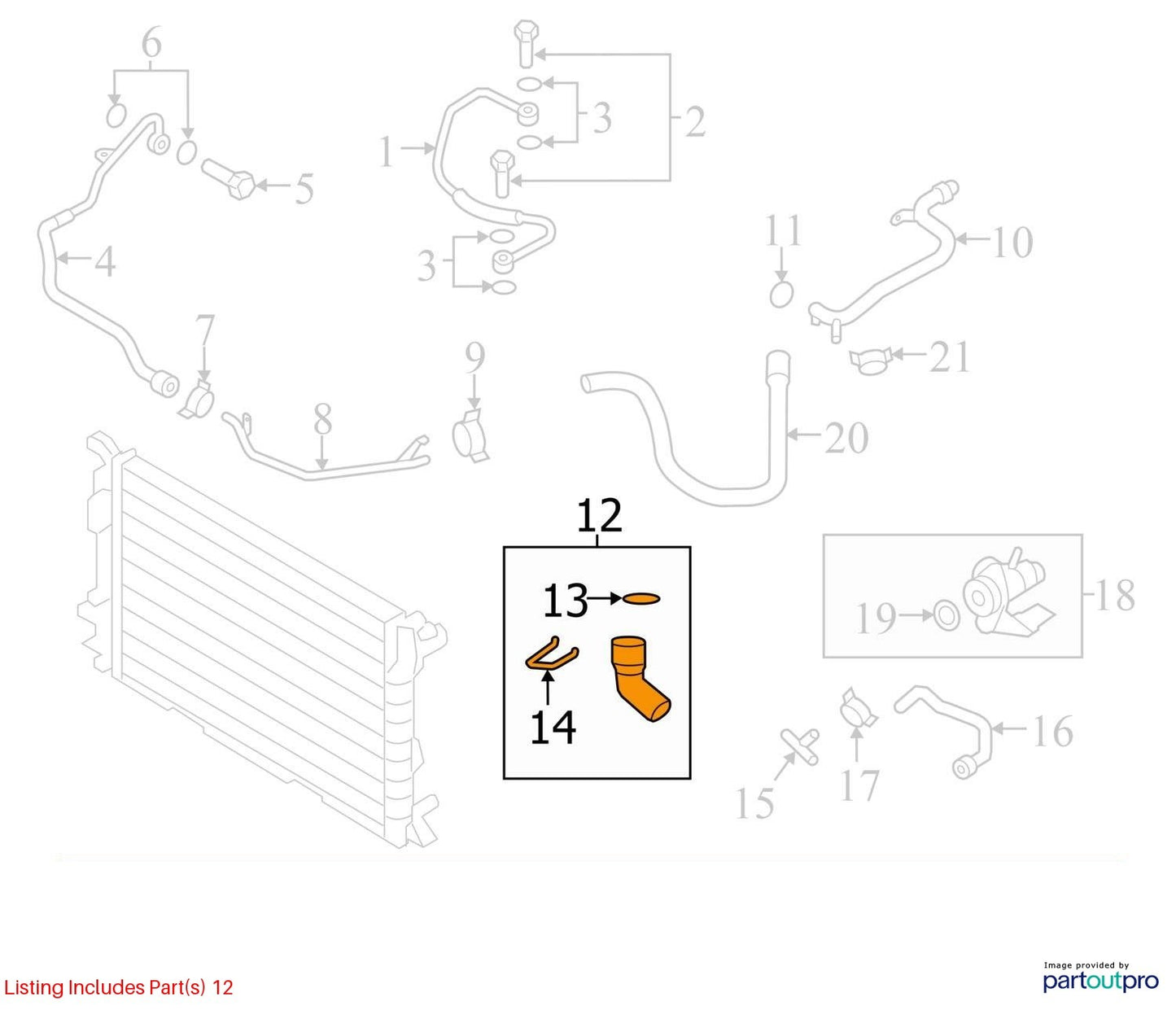 2010-2012 AUDI A4 HVAC HEATER HOSE USED OEM 8K1819373AN