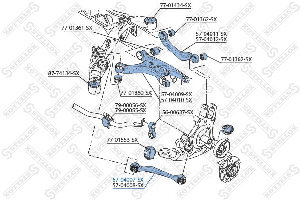 STELLOX 2008-2012 Audi A4 Control Arm Guide Rod 8K0501529K