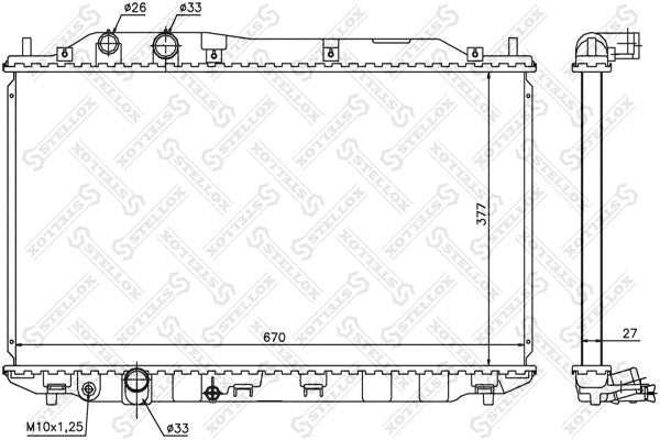 STELLOX 2006-2011 Honda Civic Radiator (Denso) 19010-RNA-A51