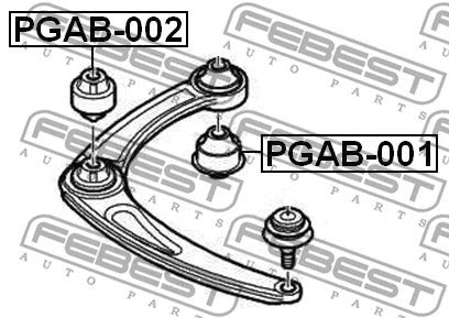 FEBEST 2003-2008 Peugeot 307 Front Arm Bushing PGAB-002