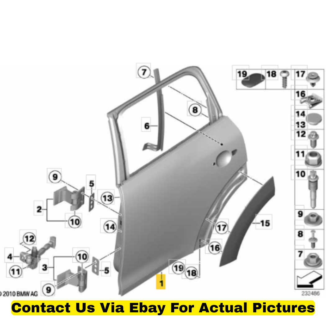 2012 Mini Cooper Countryman Rear Right Door Shell Used OEM 41009805930