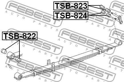 FEBEST 2001-2020 Toyota Hilux Rear Leaf Spring Bushing Rear TSB-823