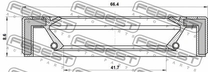 FEBEST 2007 Ford Mondeo Oil Seal Transaxle Case 95GAS-43660909C