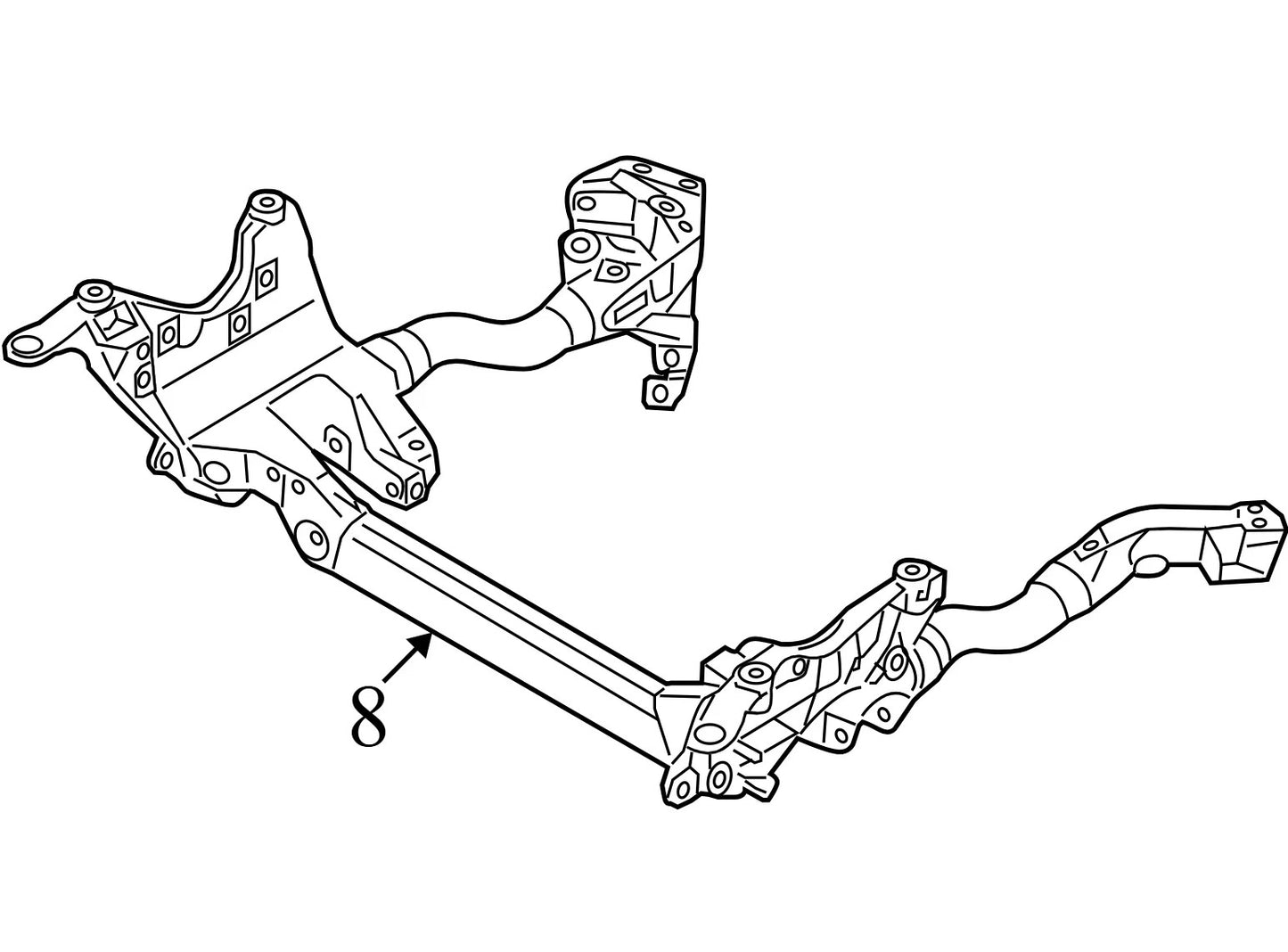 2009 Audi A4 Quattro Front Engine Cradle Subframe Used OEM 8T0399315H
