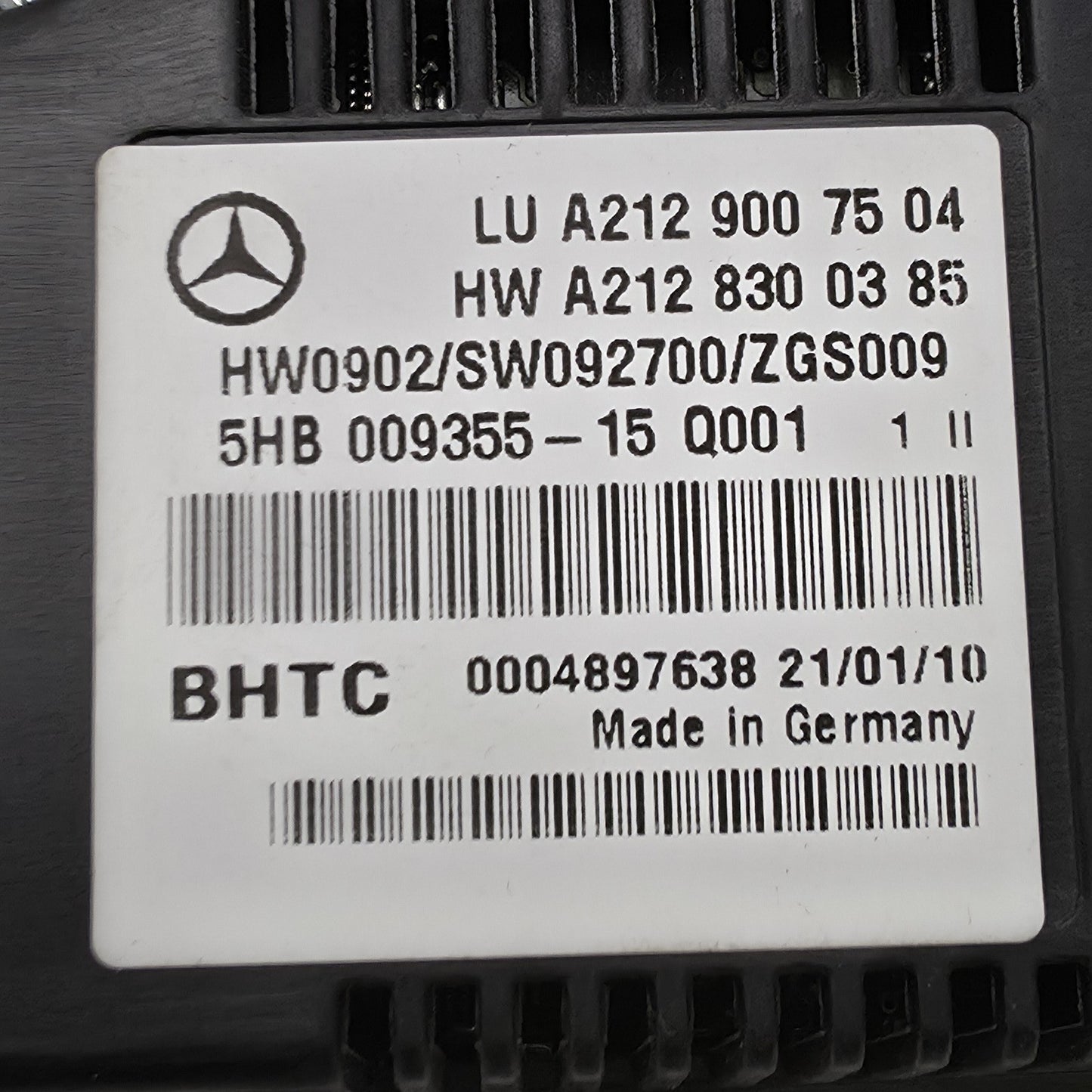 2010-2017 Mercedes-Benz E W212 Climate Control Unit Panel A2129007504