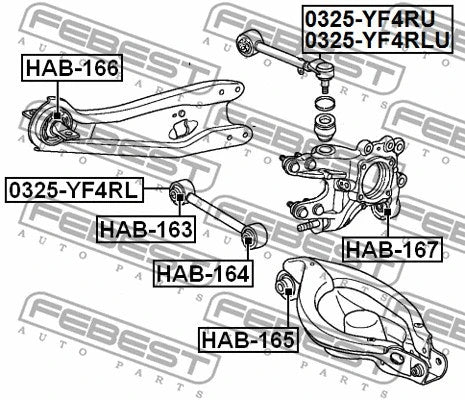 FEBEST 2007-2011 Acura MDX Rear Arm Bushing HAB-165