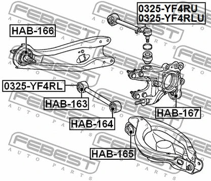 FEBEST 2007-2011 Acura MDX Rear Arm Bushing HAB-165