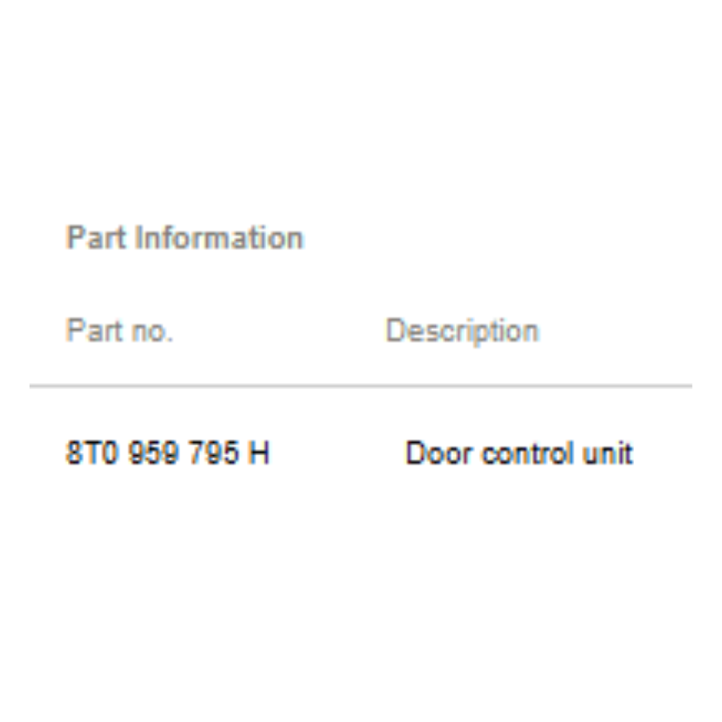 2011–2015 Audi A4 Rear Door Control Unit Used OEM 8T0959795H