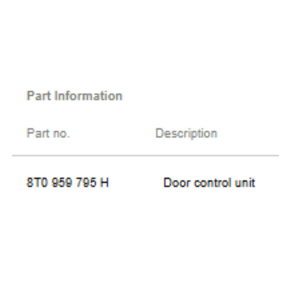 2011–2015 Audi A4 Rear Door Control Unit Used OEM 8T0959795H