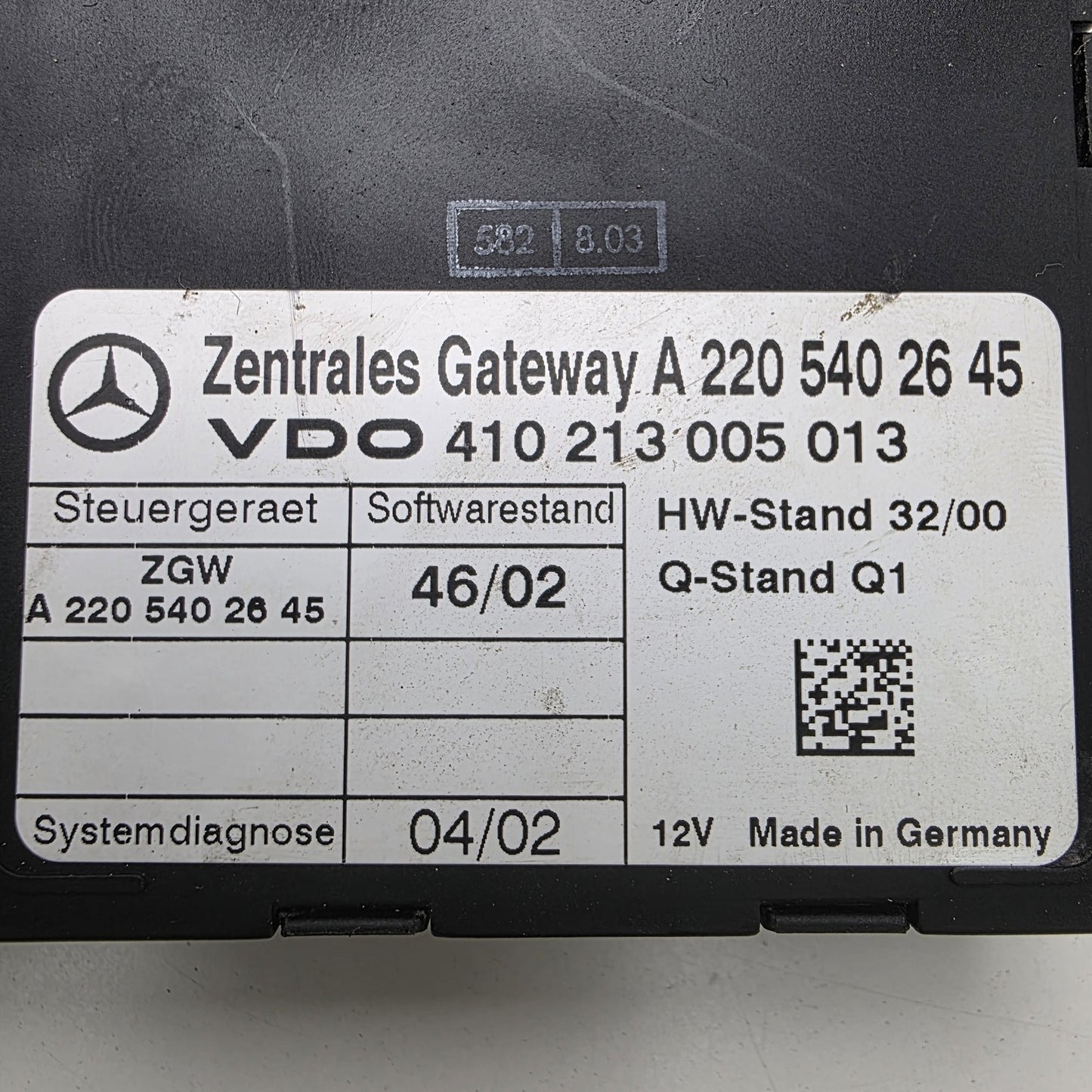 1999-2006 Mercedes-Benz C215 Zentrales Gateway Control Module A2205402645