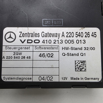1999-2006 Mercedes-Benz C215 Zentrales Gateway Control Module A2205402645