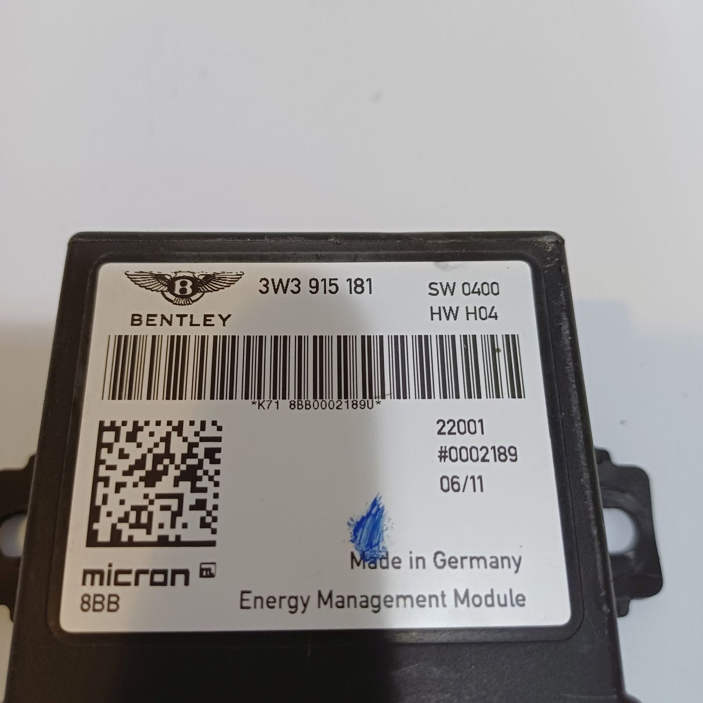 2013-2018 Bentley Flying Spur Energy Management Control Module 3W3915181