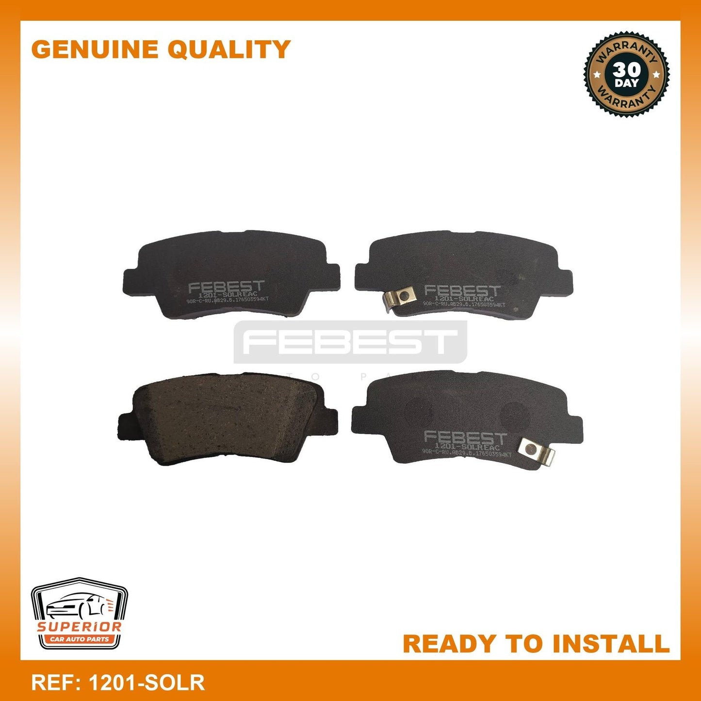 Febest 2010-2016 Kia Sportage Brake Pad Set 1201-SOLR