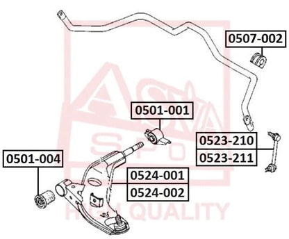 FEBEST 1994-1995 Mazda 323 Front Left Stabilizer Link 0523-211