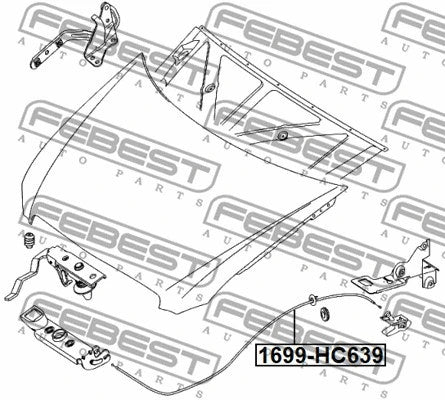 FEBEST Mercedes-Benz Bonnet Cable 1699-HC639