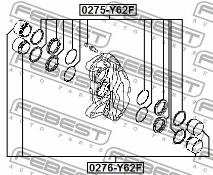 Febest 2010 Nissan Armada Front Caliper Piston 0276-Y62F