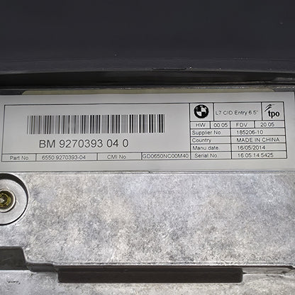 2011-2016 BMW SERIES 1 (F20) Navigation Display Info-GPS-TV Screen 18520610