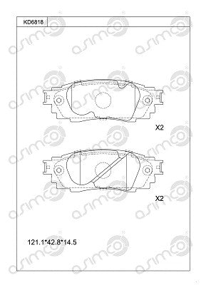 ASIMCO 2015-2022 Toyota Camry Brake Pad Set KD6818