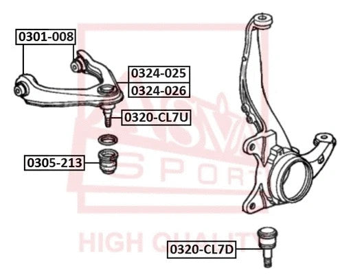 Febest 96-04 Acura RL Ball Joint Front Lower Arm 0320-CL7D