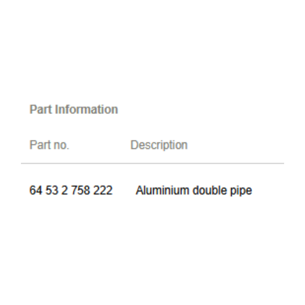 2007–2015 Mini Cooper A/C Aluminium Double-Pipe OEM 64532758222