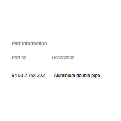 2007–2015 Mini Cooper A/C Aluminium Double-Pipe OEM 64532758222