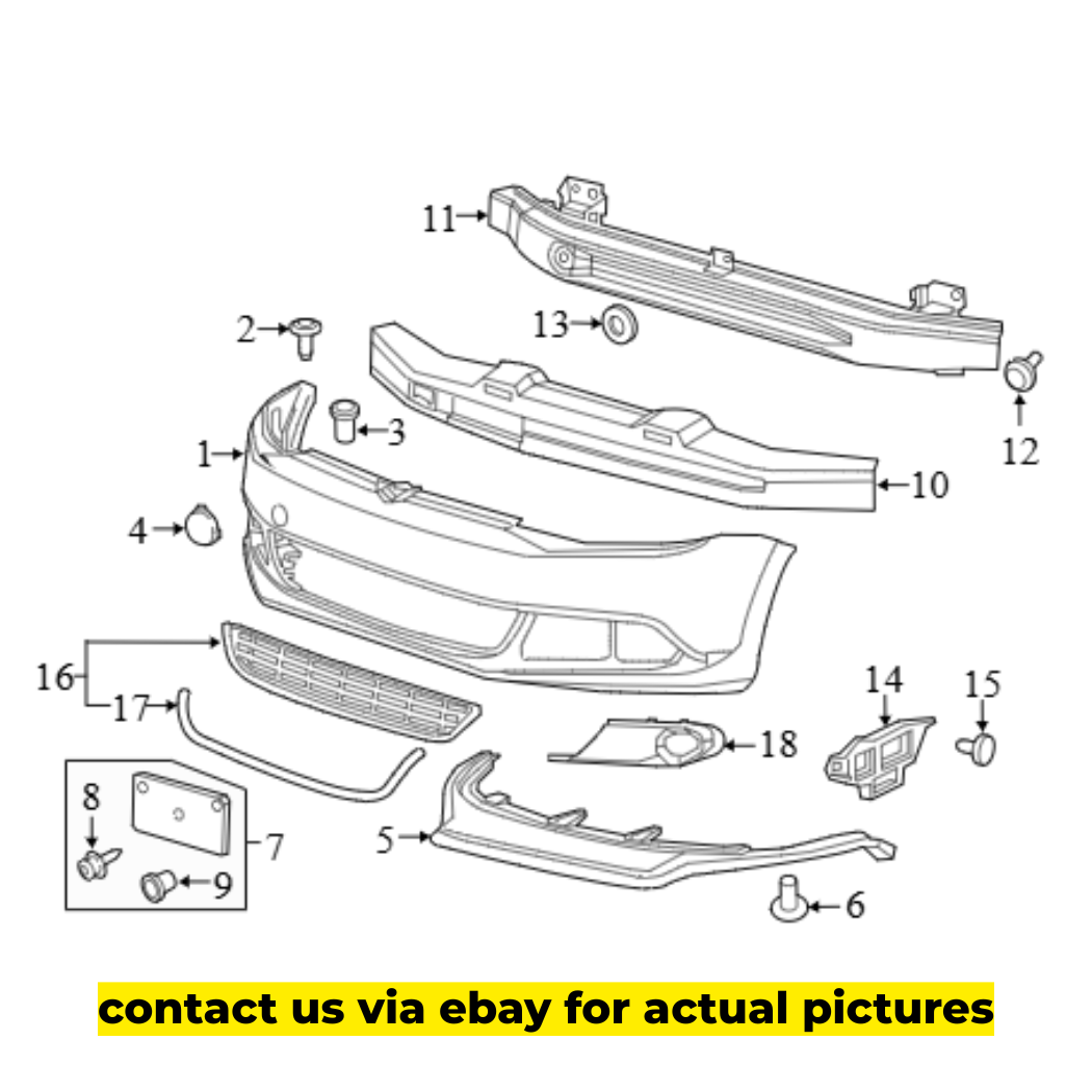 2014 Volkswagen Jetta Front Bumper Impact Bar Used OEM 5C6807109B