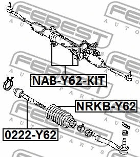 Nissan Armada PatrolY62 Steering Rack Bushing Kit FEBEST NAB-Y62-KIT 49200-1ZR2A