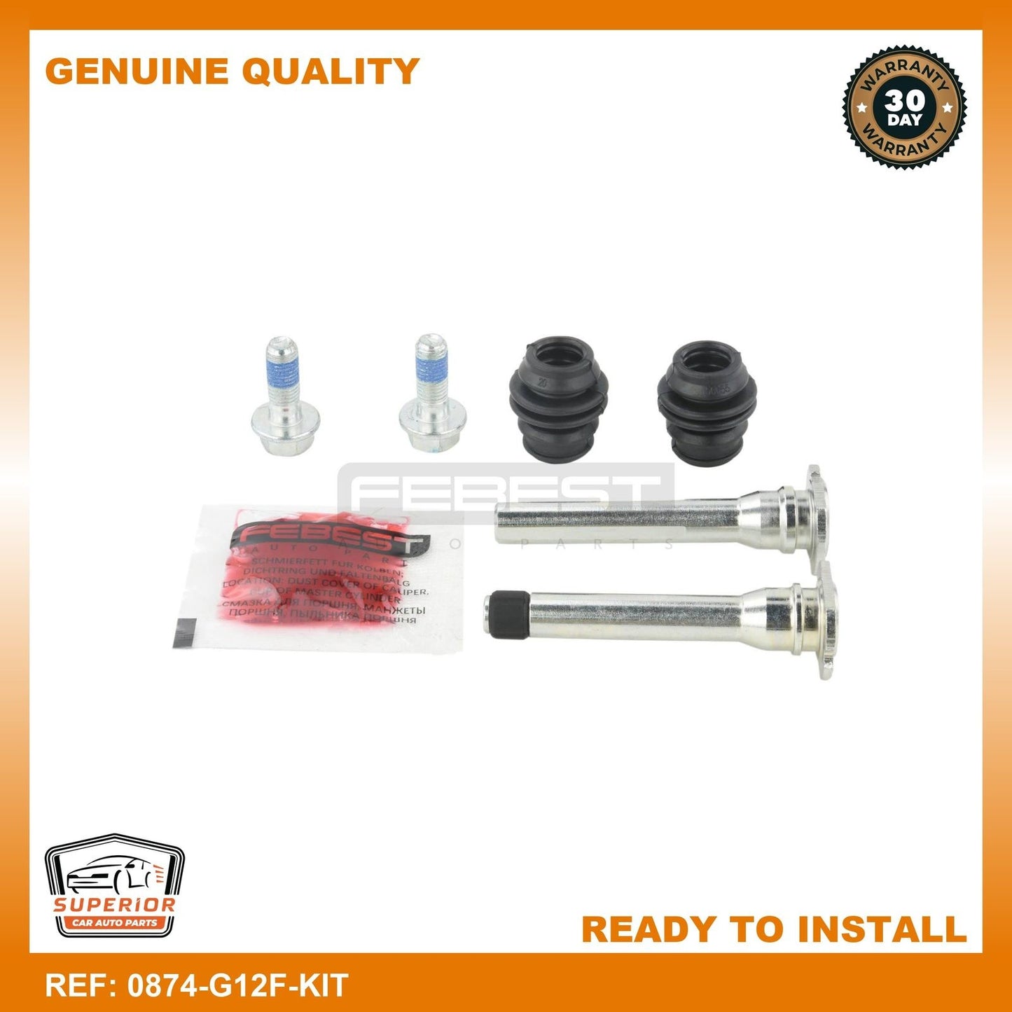 Febest Guide Bolt, Brake Caliper 0874-G12F-KIT