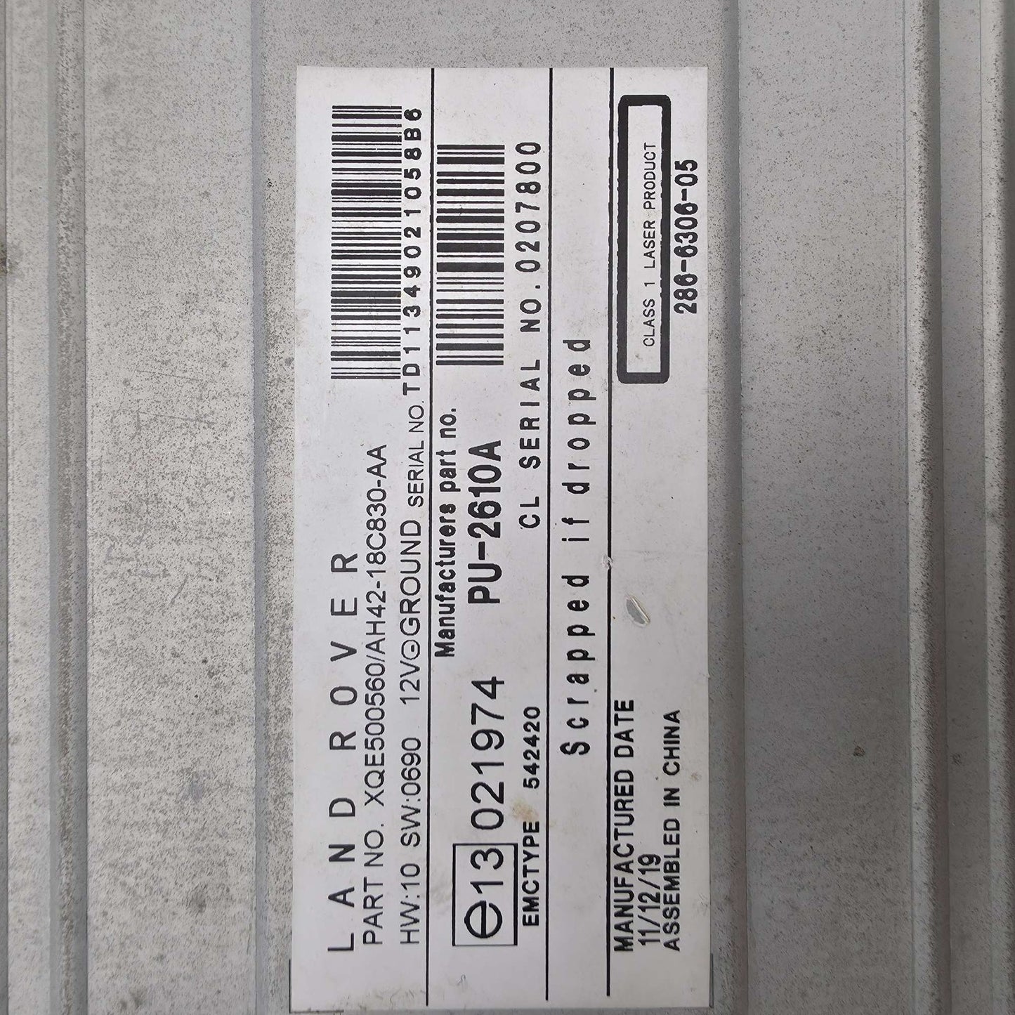 2002-2012 Land Rover Range Rover L322 CD Disc Changer AH4218C830AA