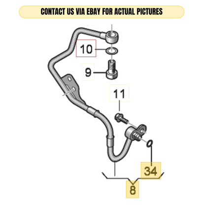 2010-2012 Audi A4 Q5 2.0L Turbocharger Oil Line Used OEM 06H145778B