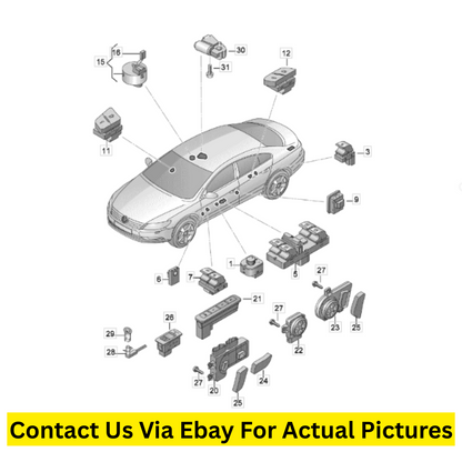 2012 Volkswagen CC Interior Control Switch Combo – Windows, Mirrors & Trunk
