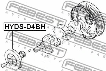 Kia Sedona Hyundai Libero Crankshaft Pulley Engine FEBEST HYDS-D4BH 23124-42030